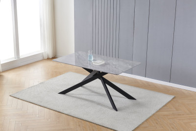 Jedilna miza Marigold 1 180x90 cm sivi marmor - ambient
