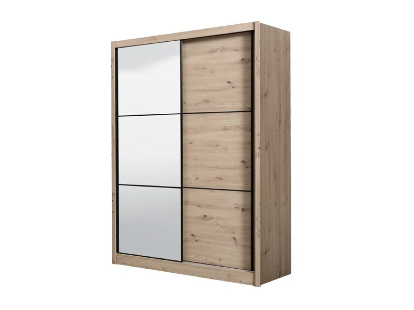 Drsna omara z ogledalom NAVARA 165 sivi hrast