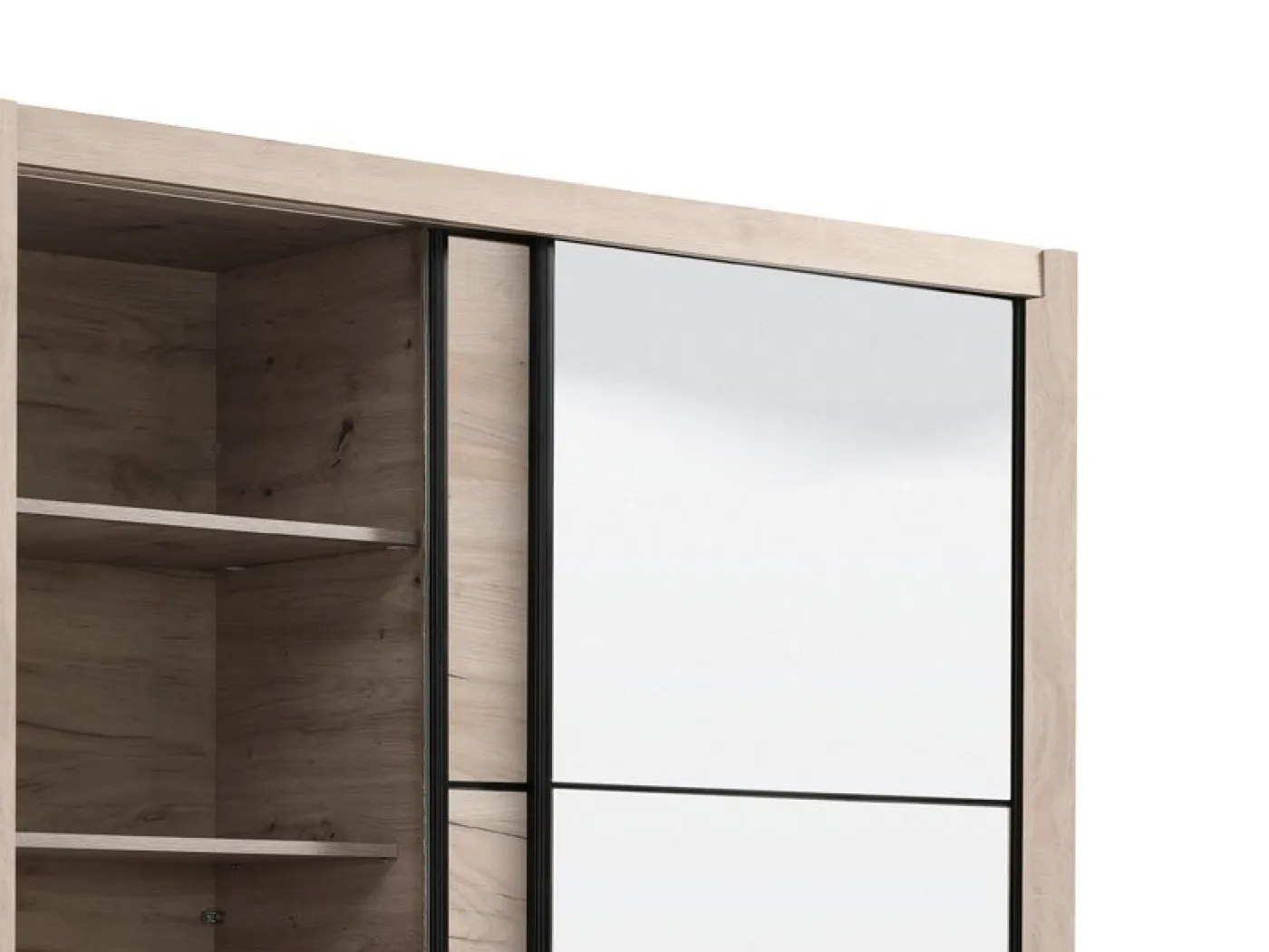 Drsna omara z ogledalom NAVARA 165 sivi hrast