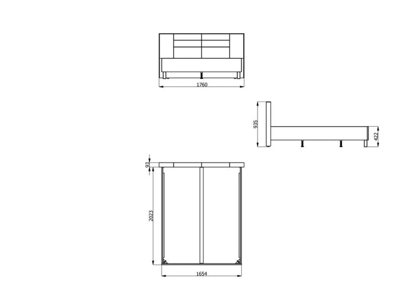 Postelja CANON 160x200 cm sivi hrast