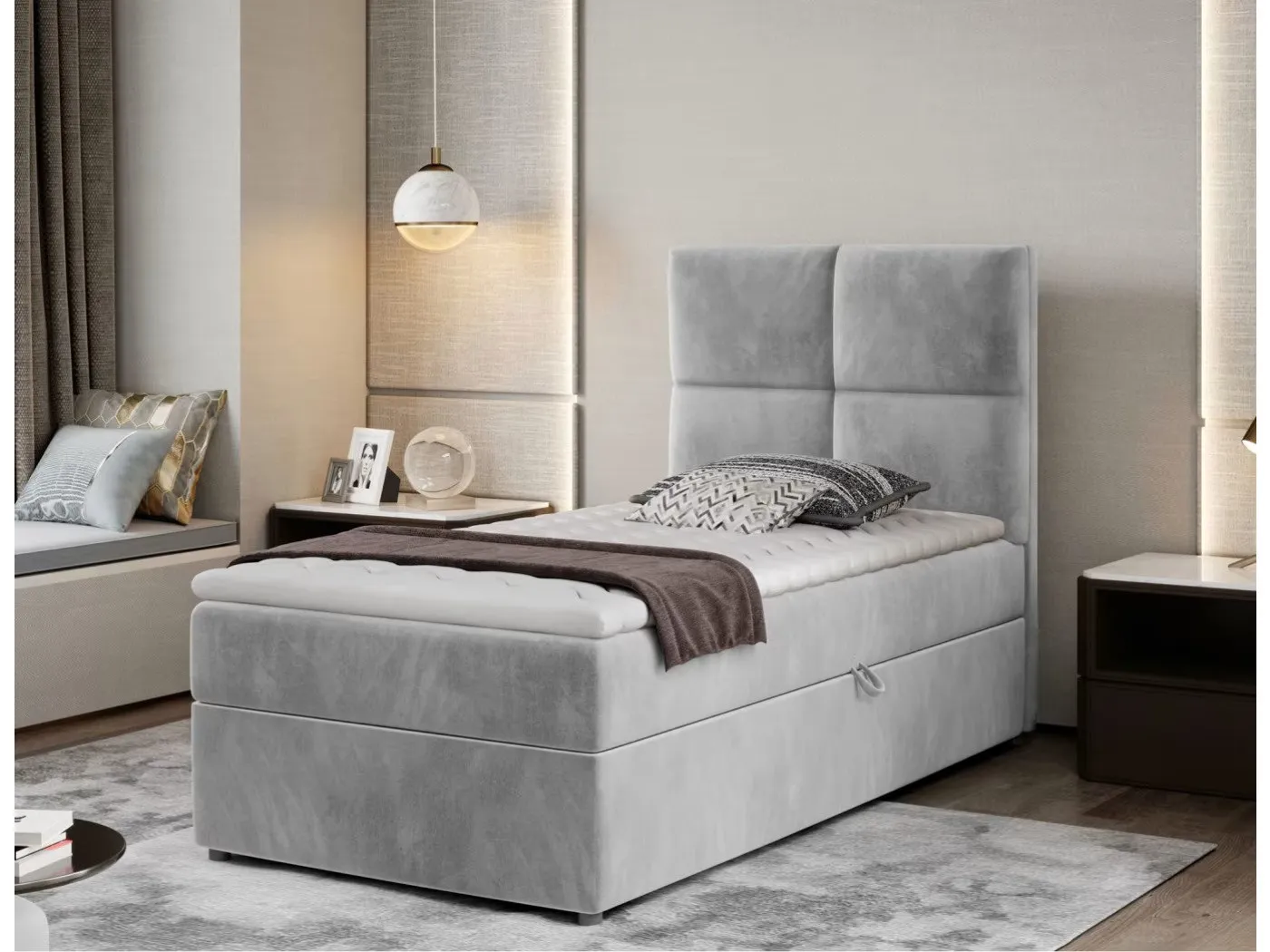 Postelja Rivia 90 siva