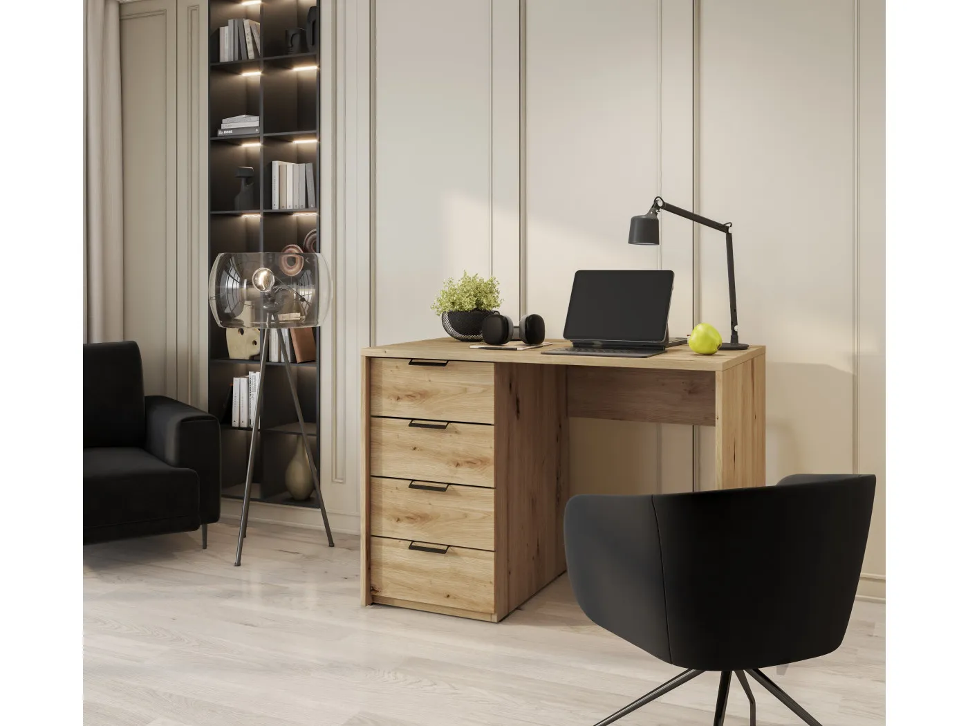 Pisalna miza BAROLD 120 hrast artisan