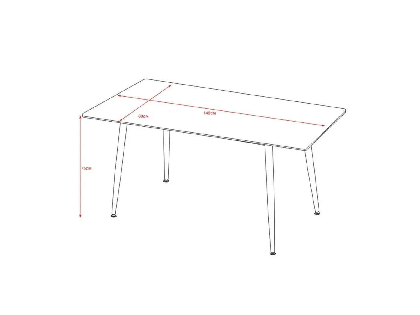Miza Adria 140x80 cm sivi marmor