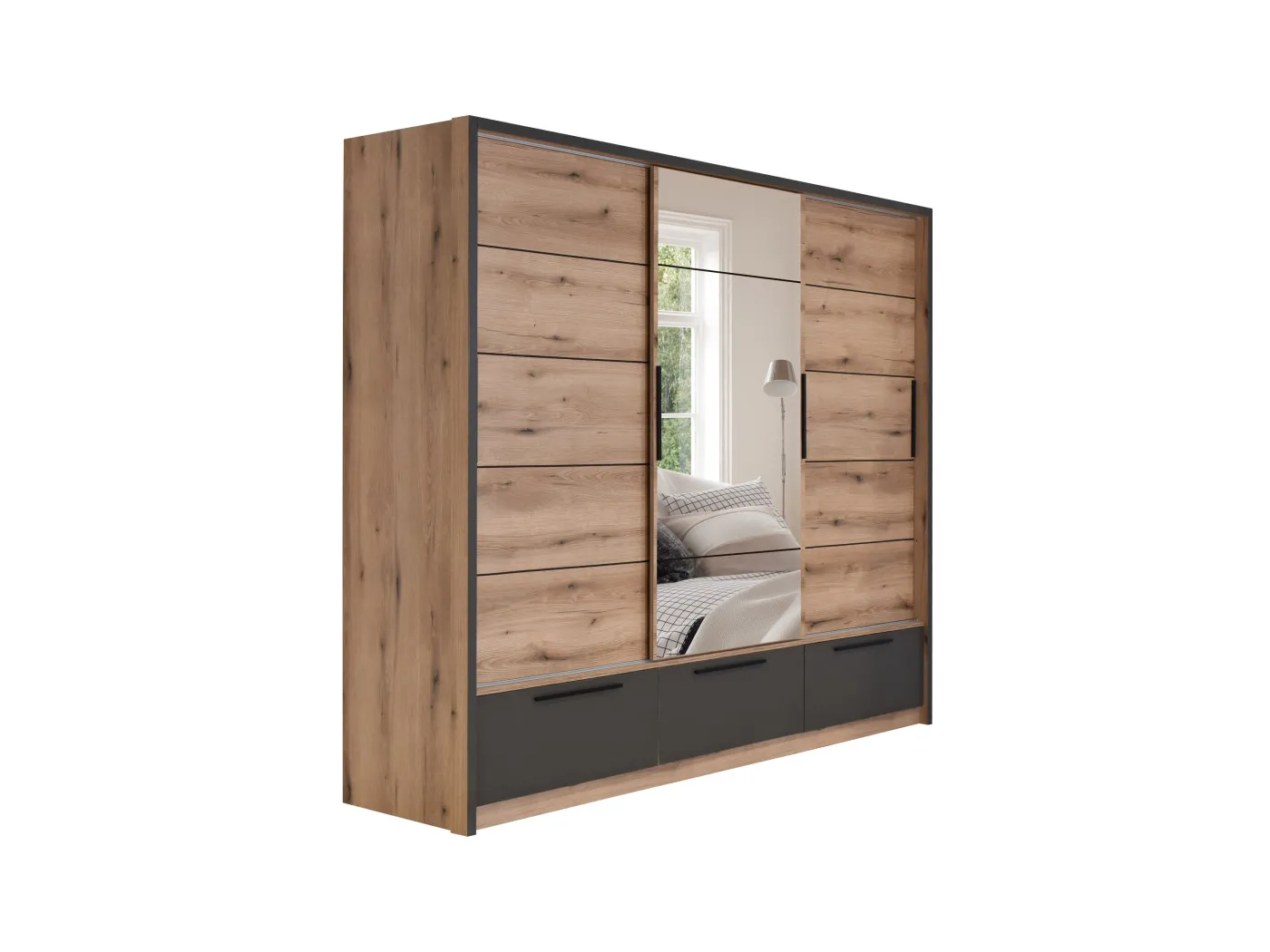 Drsna omara Kaliopa 270 hrast artisan - sivo