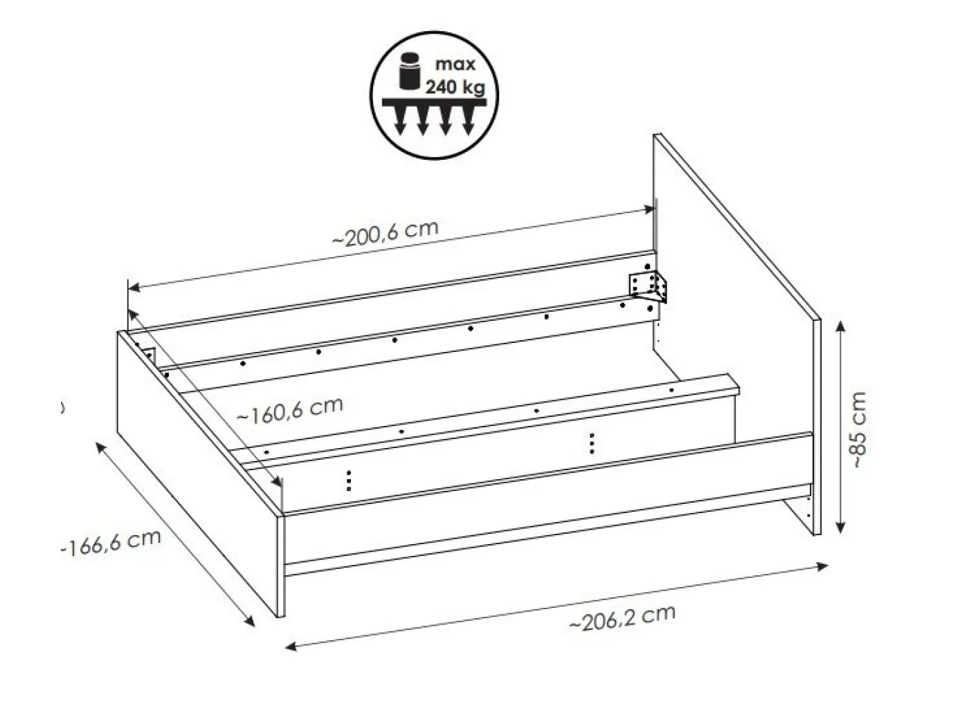 Postelja Fribo 160 hrast - Mega Pohištvo - 3