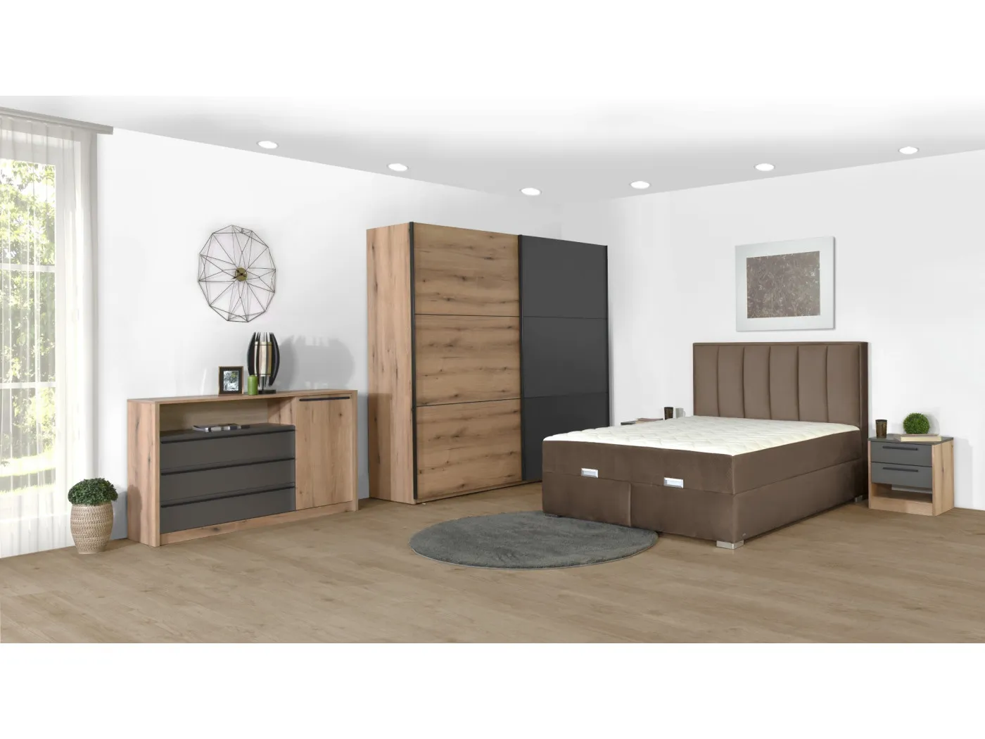 Drsna omara AP270 hrast antracit - Mega Pohištvo - 3