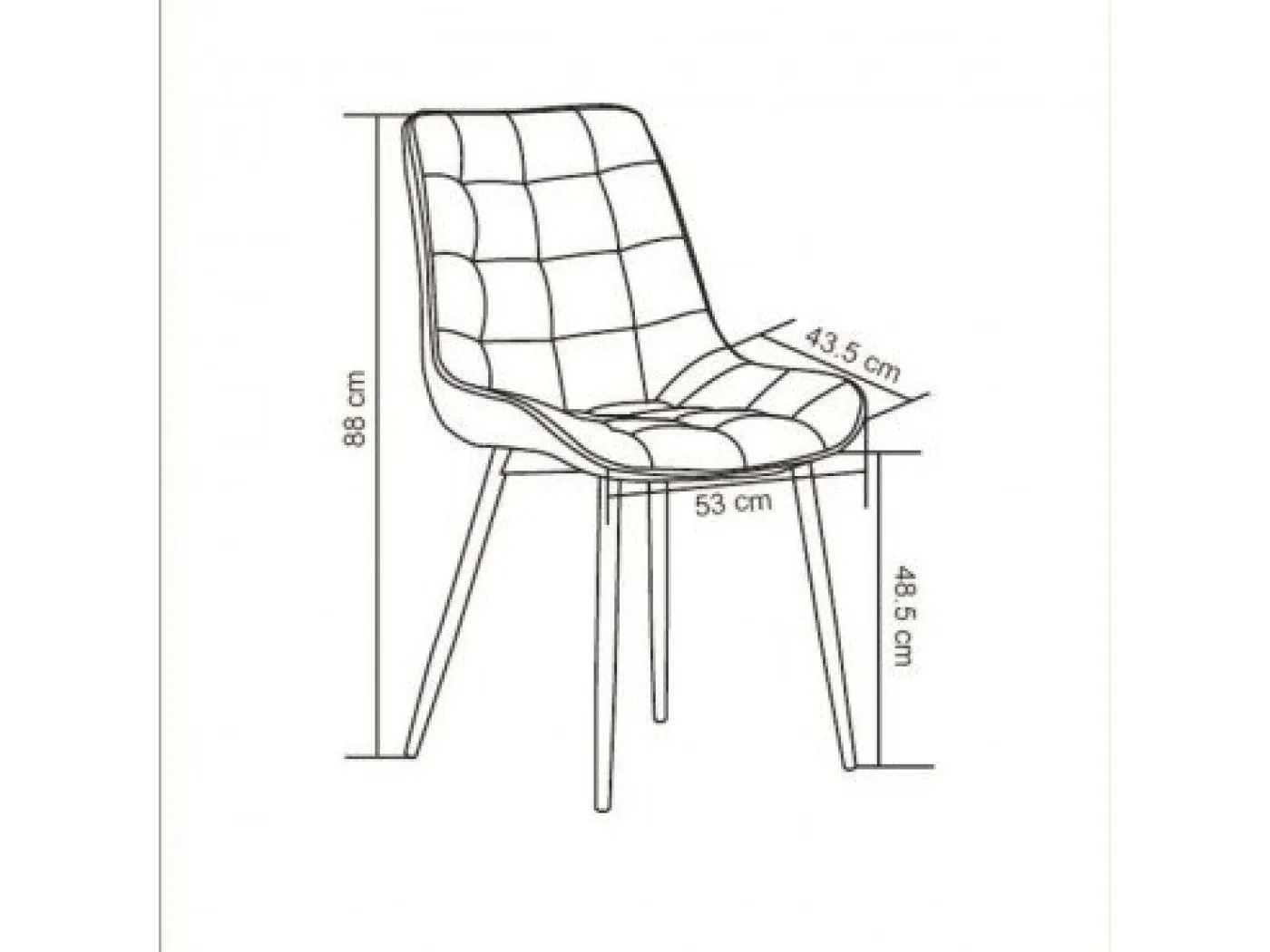 Stol Margarita rumen - dimenzije