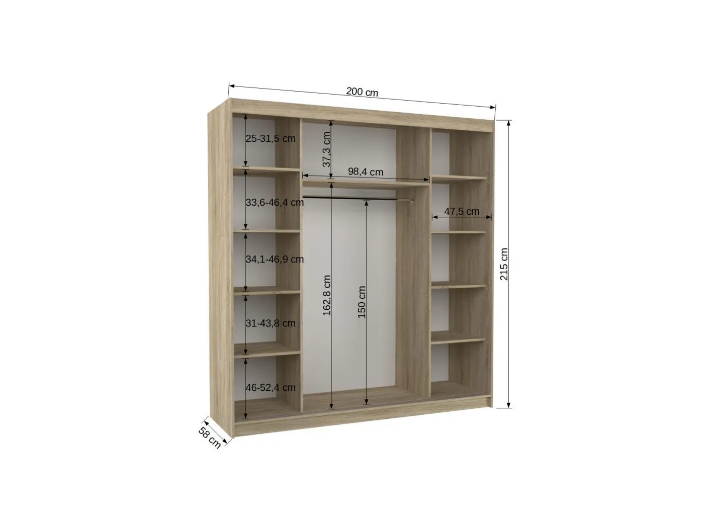 Drsna omara ESTEVA 200 bela