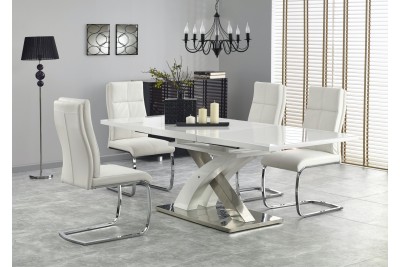 Jedilna miza Sandor 2 160(220)x90 cm bela